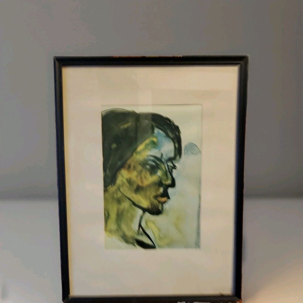 Emil Nolde Portrait of Young Girl Vintage Print 1960s 18x14 Penn Prints Framed